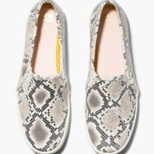 NEW Keds x kate spade new york Double Decker Snake Leather Sneakers Slip On